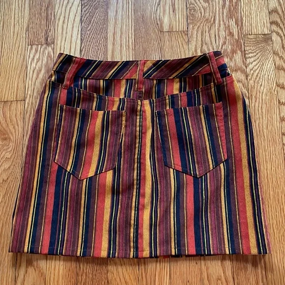 70s colored corduroy mini skirt - Picture 2 of 3